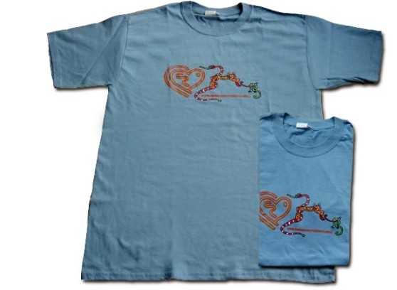 Tee shirt m/c coton africaine serpent bleu