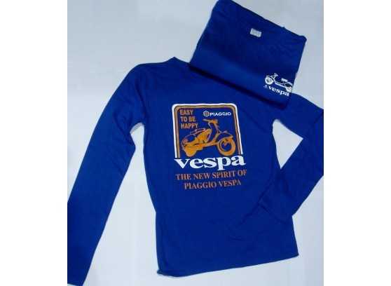 Woman's vespa long sleeve blue t-shirt