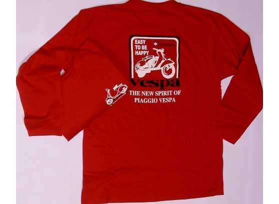 Camisetas vespa chico rojo manga larga