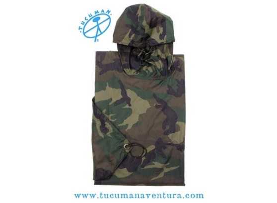 Rip stop camouflage Poncho