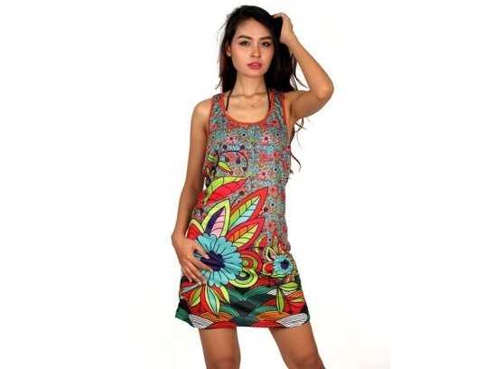 Hippie Flower Print Dress 