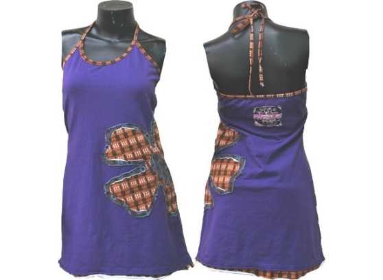 Neck purple dress
