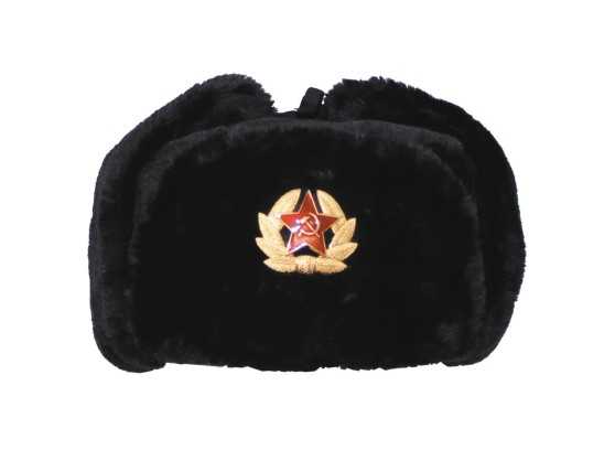 Winter hat with fur russian