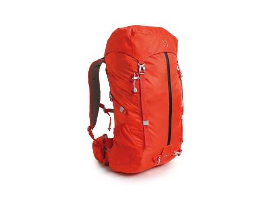 Trekking backpack with open back